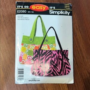 Simplicity Pink and Black Zebra Print Tote Bag